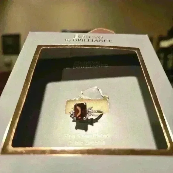 Believe FINE Silver Plated Cubic Zirconia Ring,Size 7 - Picture 2 of 2